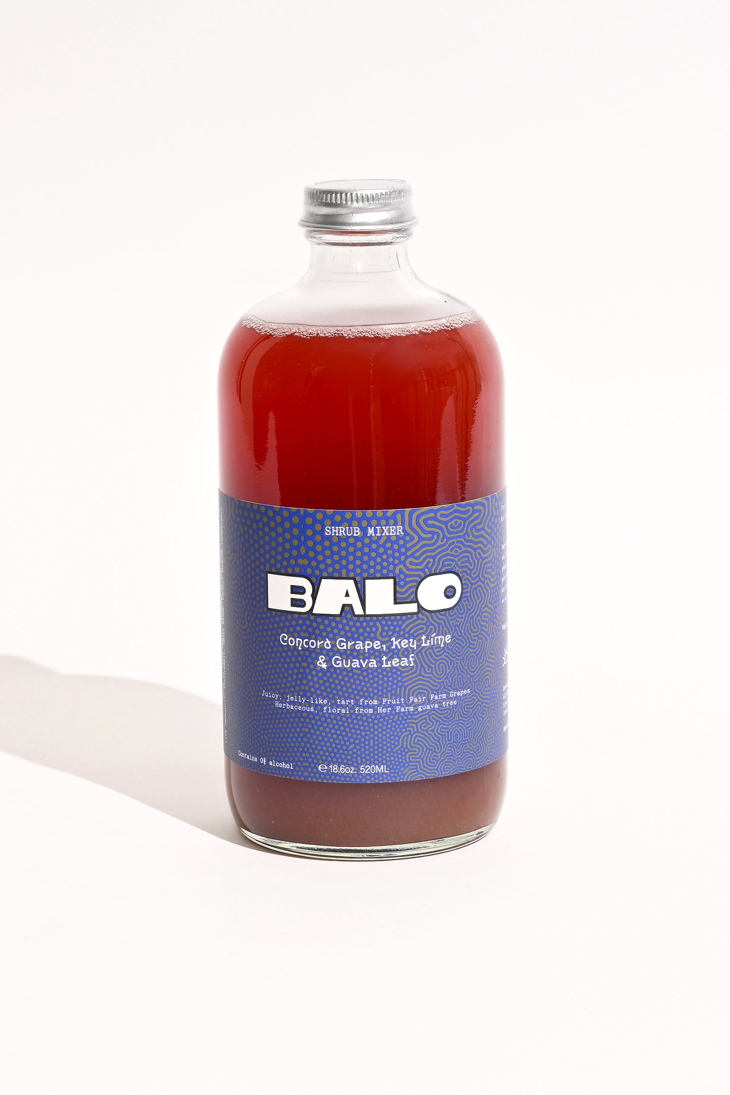 Concord grape, lime & guava leaf shrub mixer