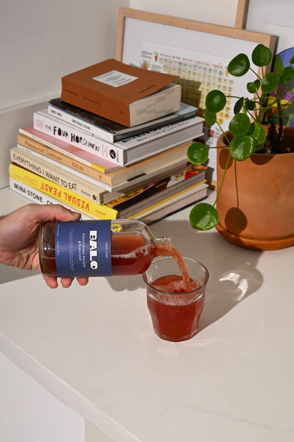 Concord grape, lime & guava leaf shrub mixer